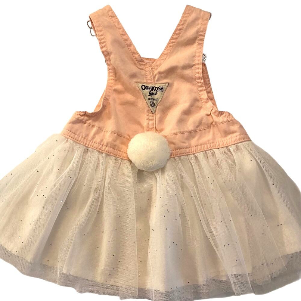 Osh Kosh Bunny Glitter Overall Dress Baby Size 12M - Picture 2 of 6